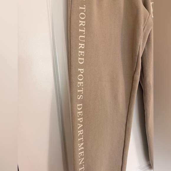 OFFICIAL Taylor Swift The Tortured Poets Department Beige Sweatpants (Size S) - Picture 3 of 9